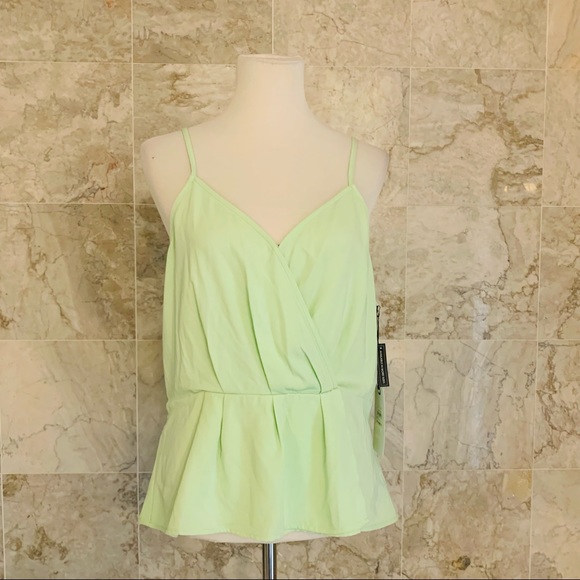 Leith Green Sleeveless Peplum Cami Top - Picture 2 of 8